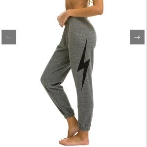 Aviator Nation BOLT SWEATPANTS - HEATHER GREY. Size Medium.